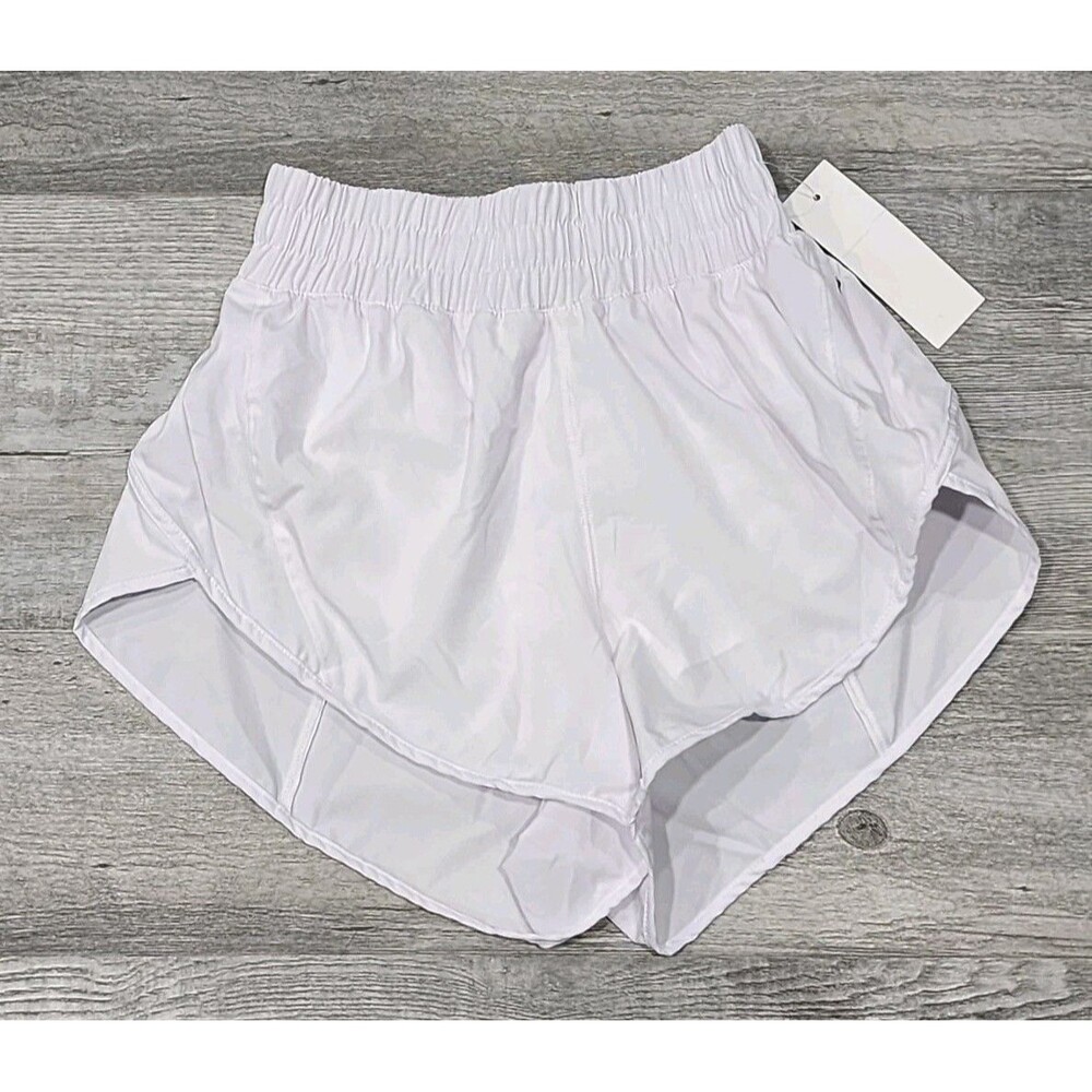 Aurefin Women's High Waisted White Athletic Running Shorts Sizes XXS